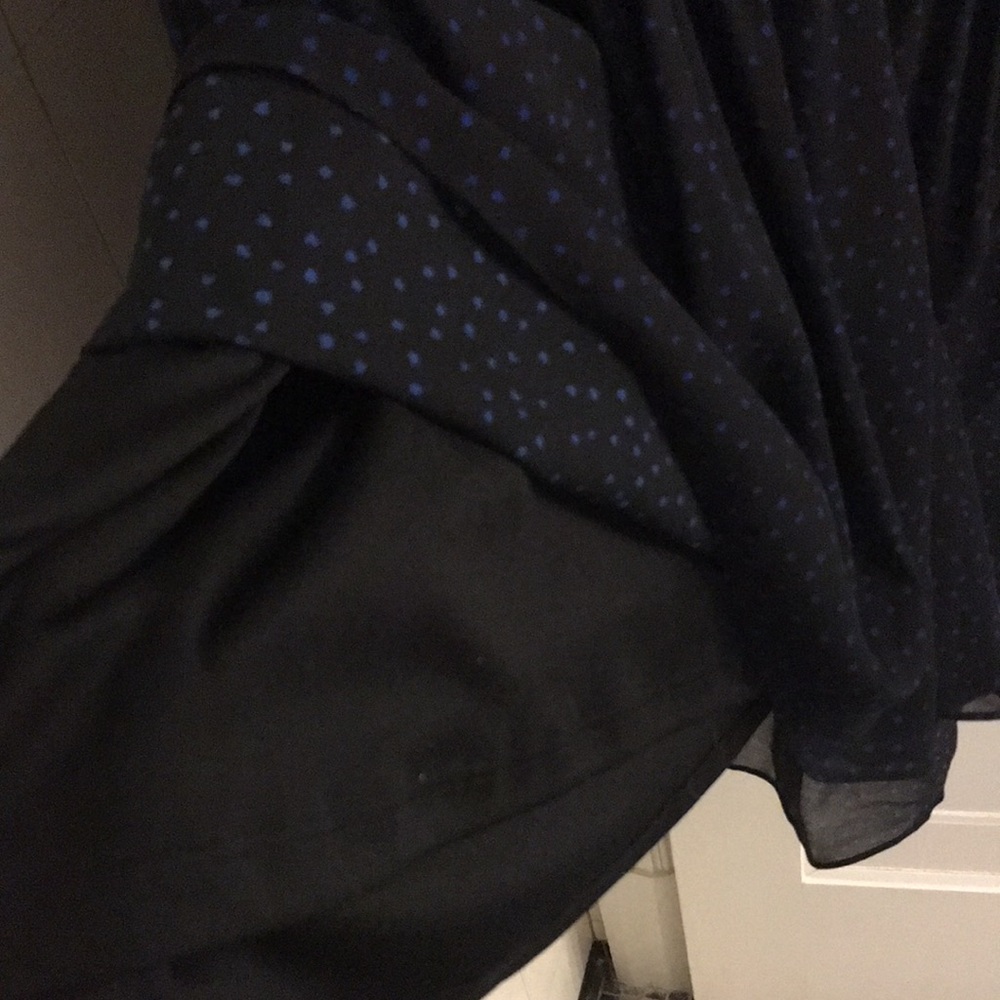 26W Pull On Pleated Chiffon Skirt with Subtle Blue Polka Dot Print:New With Tags - Picture 10 of 15